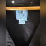 CeCe  Black Babydoll Tiered Mini Dress Black White Embroidery Flowers 3X Photo 3