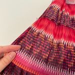 A Byer A. BYER Pink Magenta Coral Multi Ikat Chevron Aztec Boho Pull On A-Line Skirt M Photo 5