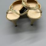 Evan Picone  Vintage Gold Metallic Leather Slingback Heels Pointed Toe Shoes 6.5M Photo 3