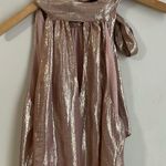 Ramy Brook  Sasha Metallic Tie-Neck Sleeveless Top Photo 3