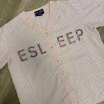 Vintage Esleep Gingham Button Up PJ Top Size XL Photo 1