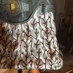 Brighton RARE Beautiful Lockheart By  Green Leather Beaded Tote Bag Photo 3