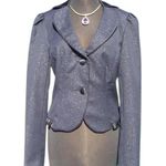 Cache Lined Midnight Navy Blue Metallic Top Satin Collar Jacket New NWT $238 Photo 5