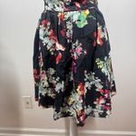 Aryeh Dress Women M Black Floral Halter Fit & Flair Cotton Blend Vacay Y2K Party Photo 5