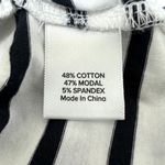 Evereve  Stripe Muscle Tank Hi-Lo Seam Black and White Small Photo 4