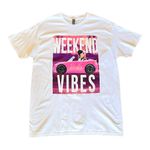 Barbie Car T SHIRT Large Weekend Vibes Puff Letters 100% Cotton Tee Gilden NWOT Photo 5