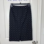 Talbots EUC vintage  women’s black cream embroidered stretch geometric skirt‎ 4 Photo 2