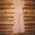 Mac Duggal NWT Ruffle Tiered Short Sleeve A Line Dress Beige 2 Photo 10