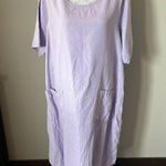 Flax  Linen Dress Womens Long Comfy Beach Size Large Lavender Purple Photo 3