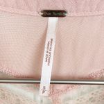 Free People Wild Wind Light Pink Lace Inset Boho Button Down Tunic Size Small Photo 4