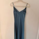 J. ING Steel Blue Satin Midi Dress Photo 1