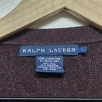 Ralph Lauren RALPH‎ LAUREN CABLE WOOL-CASHMERE SUEDE SHOULDER PATCH CARDIGAN- SWEATER SIZE L Photo 2