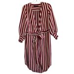 ZARA WOMAN Candy Cane Stripe Mix Stripe Wrap Tunic Top - XS Photo 2