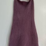 ZARA fuzzy knit mauve purple fitted mini halter dress women’s large sleeveless Photo 0
