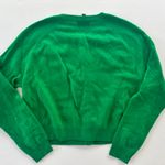 AQUA Cashmere Bright Grass Green Cardigan Size Large Button Front Crewneck Photo 4