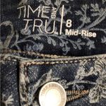 Time And Tru  Printed Denim Shorts With Pockets Size 8 Womens 5 Pockets New Photo 7