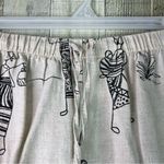 Hot Cotton Woman Size 3X Capri Pants with Faceless Person Print Linen/Cotton Tan Photo 5