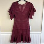 Marissa Webb Cybil Maroon Lace Dress Flutter Sleeve Cocktail Dress Small Red Photo 3