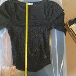 Free People  Black Sheer XS Long Sleeve Shirt Photo 5