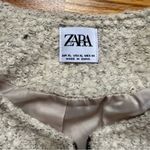ZARA cream wool blend boucle knit jacket size XL Photo 2