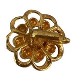 Vintage Sarah Coventry Gold Tone Clip On Flower Earrings Open Work Floral 1" Photo 3