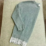 Urban Outfitters UO Pins & Needles Gray Sweater with Crochet Detail Hem Photo 5