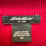 Eddie Bauer Vintage Cotton 1/4 Zip Wine Red Knit Sweater Boho Winter Size Medium Photo 8