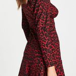 Lipsy London New Lipsy Animal Print Square Neck Mutton Long Sleeve Mini Dress Red Size 8 Photo 1