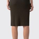 Akris Punto Faux-Wrap Ribbed-Knit Pencil Skirt βTeakβ Gray/Brown Size US 10 π Photo 1