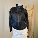 Champion Satin Tonal Jacquard Jacket Gold Trim Fitted Cropped Bomber Small Photo 1