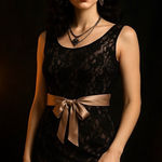 Pompous Studio Lace Satin Sheath Dress Sz 6 Whimsigoth Mob Wife Romantic Goth Black Photo 1