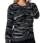Barefoot Dreams CozyChic Seaside Pullover Sweater Carbon Camo Black Grey Size XS Photo 0