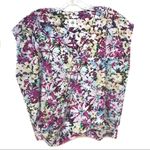 CAbi  Eden purple floral faux wrap blouse #5211 women’s‎ medium Photo 1
