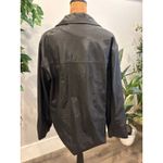 Carte Womens Black Lightweight Trench Coat Jacket Size L Button Front Pockets Size L Photo 2