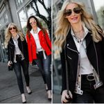 Veronica Beard NWOT  Scuba Hadley Jacket Coat Black Size 10/ Large Moto Photo 3