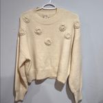 Jessica Simpson Cream Crew Neck Sweater with Ribbed Cuffs Photo 7