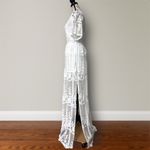 Pink Lily New  Ivory Lace Maxi Romper Dress Sheer Embroidered Boho Bridal M Photo 8