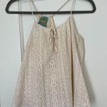 C&C California C&C Cream All Over Lace Cotton Swing Tank Top with Tassels Size Small NEW Photo 0