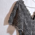 EXPRESS  Black and White Eyelet Textured Patterned Short Sleeve Romper Size L Photo 3