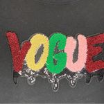 Vogue Long Sleeve Sweatshirt with Colorful Vogue Design Black Size L Photo 2
