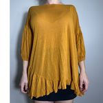 Free People  Beach Mustard Bohemian Flowy Loose Top Size Small Photo 1