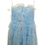 Mac Duggal  20529 Powder Blue Strapless Feathers Short Tulle Dress NWT sz 6 Photo 7