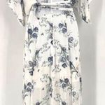 Reformation  Winslow Chiffon Maxi Wrap Dress Macadamia XS White Blue Floral Tulip Photo 1