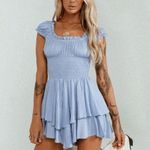 Princess Polly Love Galore Romper Blue Photo 0