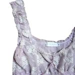 y2k vtg. Lilac floral lace baby doll tank top blouse small. Purple Photo 5