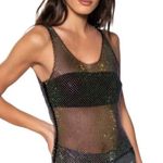 Angel Cola Mesh Knit Tank Top Shimmer Y2K Women’s Medium Black Photo 0