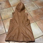 Miss London , faux, leather, hooded Moto vest Photo 3