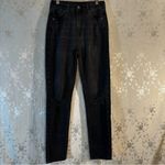 American Eagle Black Distressed Mom Straight Jeans Long Comfort Stretch 0 Photo 14