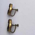 Vintage Buddha Earrings Screwback Buddhism Fat Buddha screw back clip on gold‎ Gold Photo 2