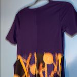Elegant Purple and Black Chain Print Dress Size L Photo 5